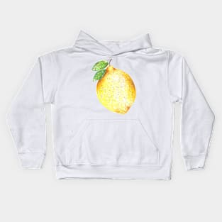 Watercolor Lemons On Gray Kids Hoodie